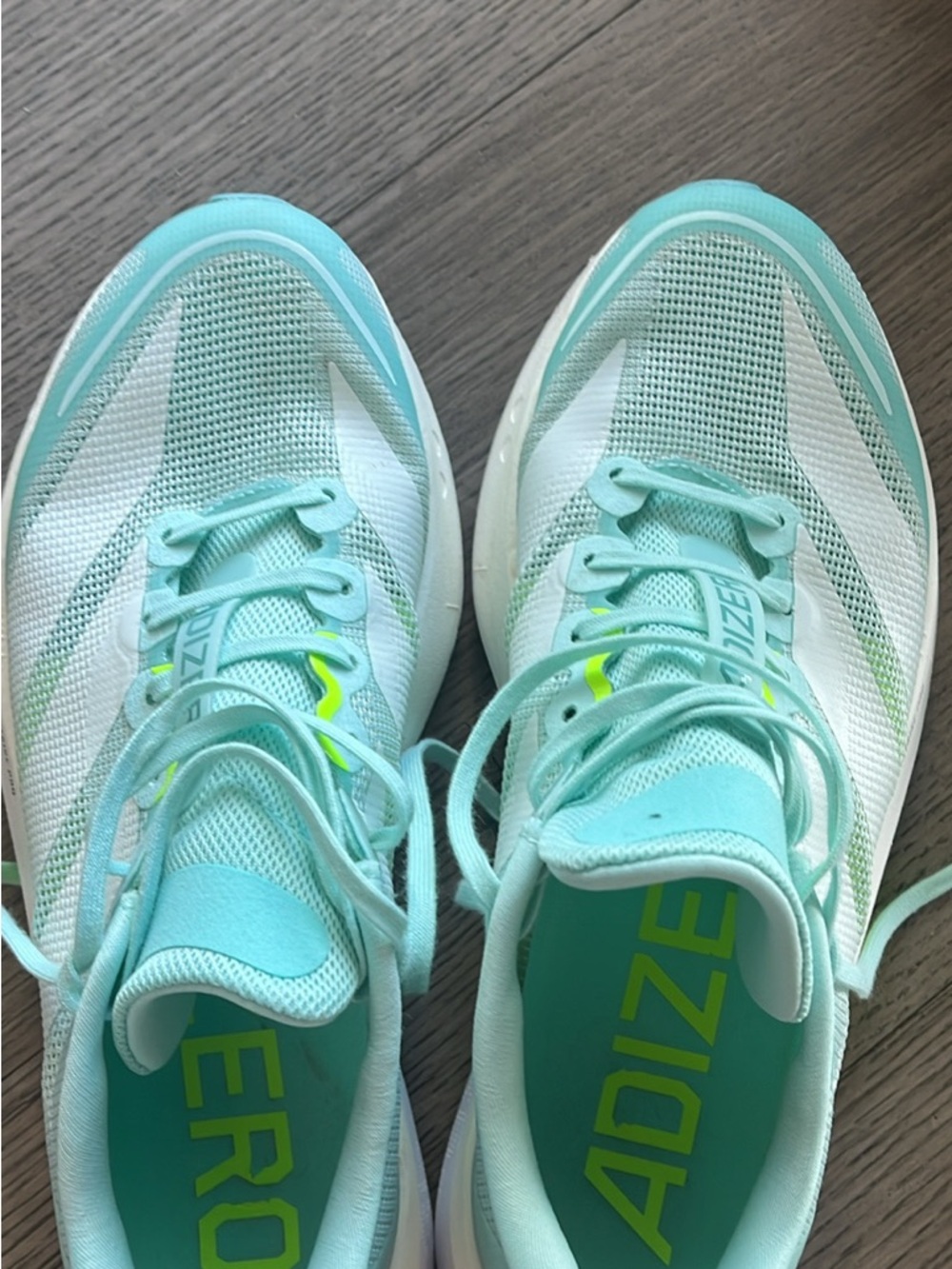 adidas Women's Mint Green and White Running Shoes